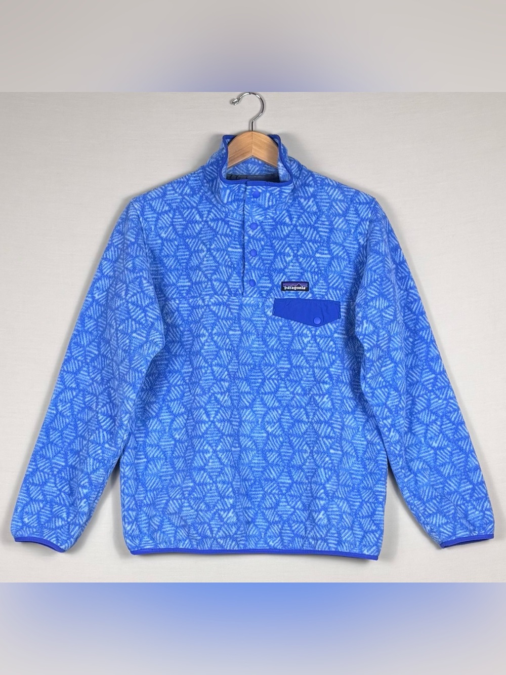 Patagonia Synchilla Snap-T Fleece Pullover Blue Print M 25455 SP18 - Picture 1 of 7